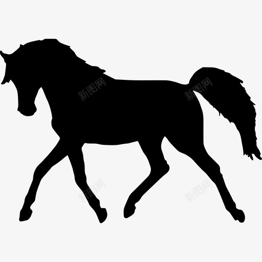 走着的马面对着3匹黑马的侧影图标svg_新图网 https://ixintu.com 走着的马 面对着3匹黑马的侧影