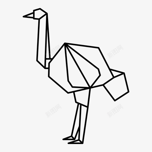 鸵鸟动物鸟图标svg_新图网 https://ixintu.com 动物 折叠 折纸 折纸动物 纸 野生动物 鸟 鸵鸟