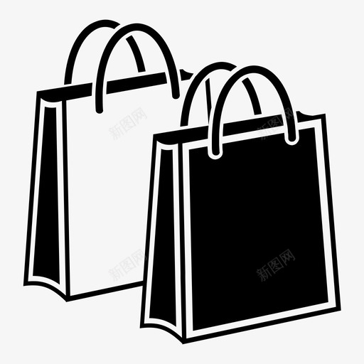 购物袋物品商业图标svg_新图网 https://ixintu.com 商业 城市生活 展品 材料 物品 购物袋 金融