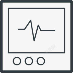 心电向量心电图机医疗和健康向量线图标高清图片