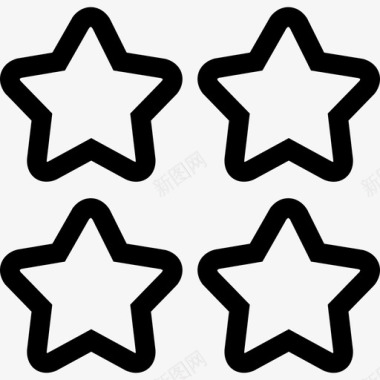 四颗星标志灯塔图标图标