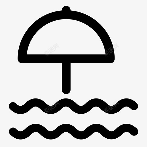 海滩海洋大海图标svg_新图网 https://ixintu.com 夏天 大海 户外 水 海洋 海滩 阳光 雨伞
