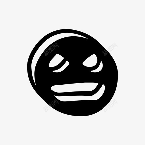 愤怒情绪眼睛图标svg_新图网 https://ixintu.com 嘴 情绪 愤怒 沮丧 画表情 疯 眼睛 脸