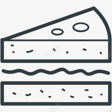 三明治食物线图标图标