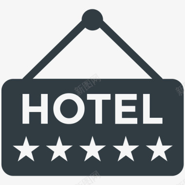 酒店招牌酒店和餐厅酷标图标图标