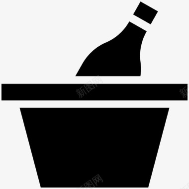 香槟桶葡萄酒桶酒瓶图标图标