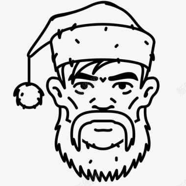 圣诞老人人胡子图标图标