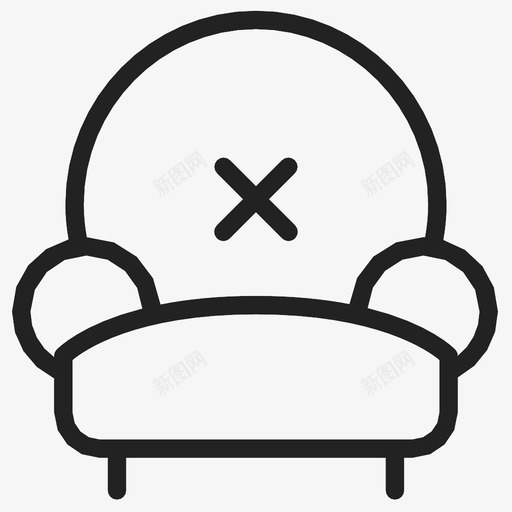 沙发椅子靠垫图标svg_新图网 https://ixintu.com 休息 客厅 座椅 椅子 沙发 靠垫