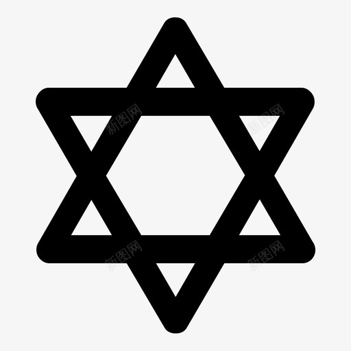 大卫之星希伯来语遗产图标svg_新图网 https://ixintu.com 以色列 大卫之星 宗教 希伯来语 犹大 犹太人 遗产