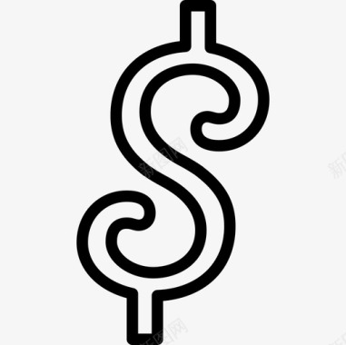 圆形美元符号符号货币图标笔划图标