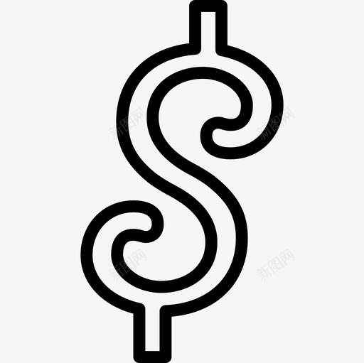 圆形美元符号符号货币图标笔划svg_新图网 https://ixintu.com 圆形美元符号 符号 货币图标笔划