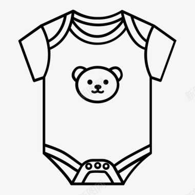 婴儿连体衣婴儿可爱的衣服图标图标