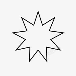 九个星星星星明亮天体图标高清图片
