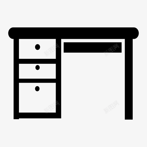 书桌书家具图标svg_新图网 https://ixintu.com 个人 书 书桌 便条 办公室 家具 桌子 钥匙