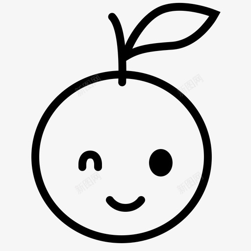 快乐苹果头像图标svg_新图网 https://ixintu.com 头像 微笑 快乐 情感 橘子 水果 脸 苹果 表情