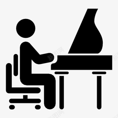 钢琴家人表演者图标图标