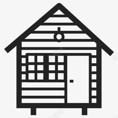 小屋木头房子图标图标