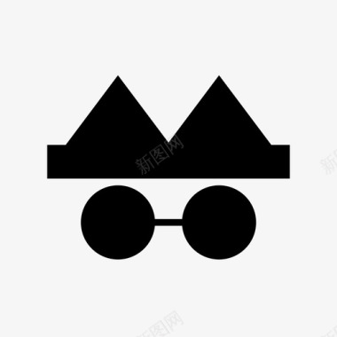 帽子和眼镜特工男人图标图标