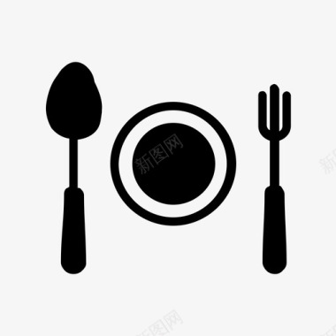 餐盘食品固体图标系列图标