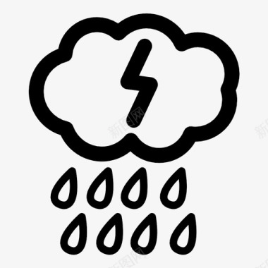 风暴云天气预报水图标图标