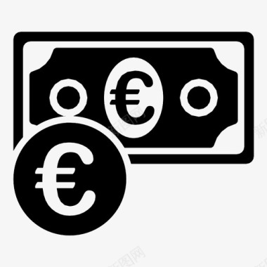 欧元现钞储蓄货物图标图标