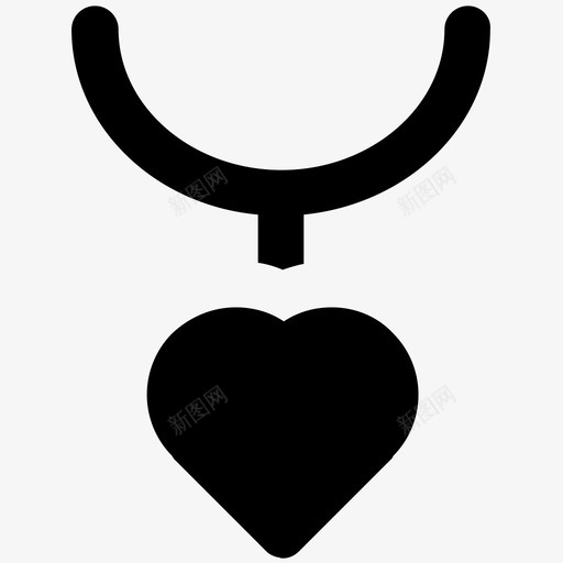 心形项链时尚大胆的固体图标svg_新图网 https://ixintu.com 心形项链 时尚大胆的固体图标