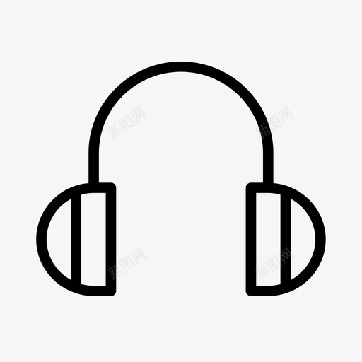 耳机音频电缆图标svg_新图网 https://ixintu.com 听 图标简单线 声音 电缆 耳塞 耳廓 耳机 音乐 音频