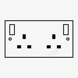 一联音响插座开关插座uk插座电源图标高清图片