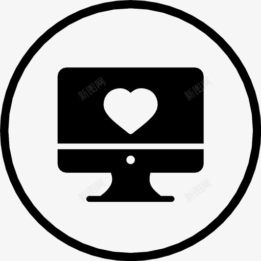 显示器屏幕浪漫图标svg_新图网 https://ixintu.com mac 台式机 在线 媒体 屏幕 显示器 浪漫 爱情 电影 电脑 视频
