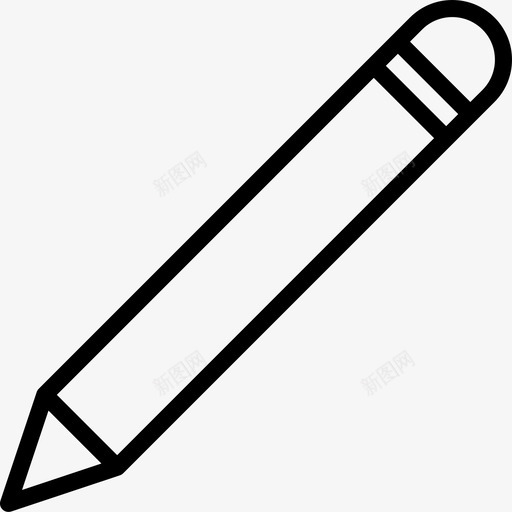 铅笔书写工具木制图标svg_新图网 https://ixintu.com 书写工具 圆柱形 尖点 工具 形状 木制 橡皮擦 符号 粉碎图标设计轮廓 设计 铅笔