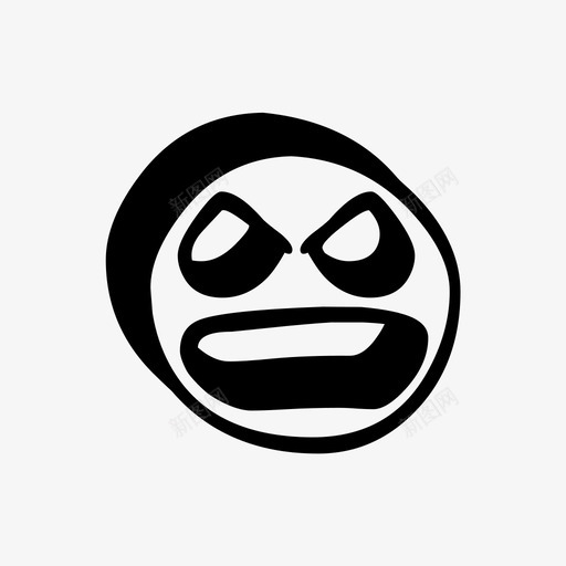 愤怒情绪脸图标svg_新图网 https://ixintu.com 不安 好战 情绪 愤怒 拉长的表情符号 脸
