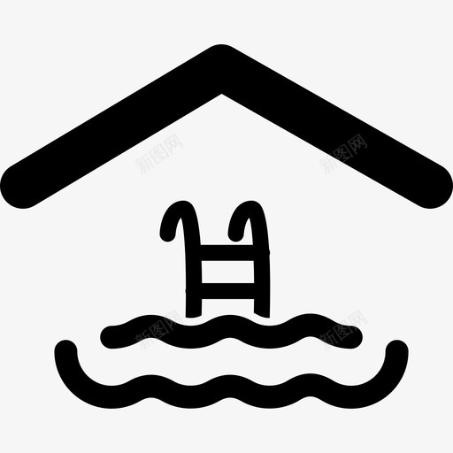 有盖游泳池有屋顶标志图标svg_新图网 https://ixintu.com 有屋顶 有盖游泳池 标志 灯塔