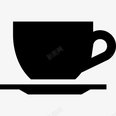 茶杯咖啡馆薯片图标图标