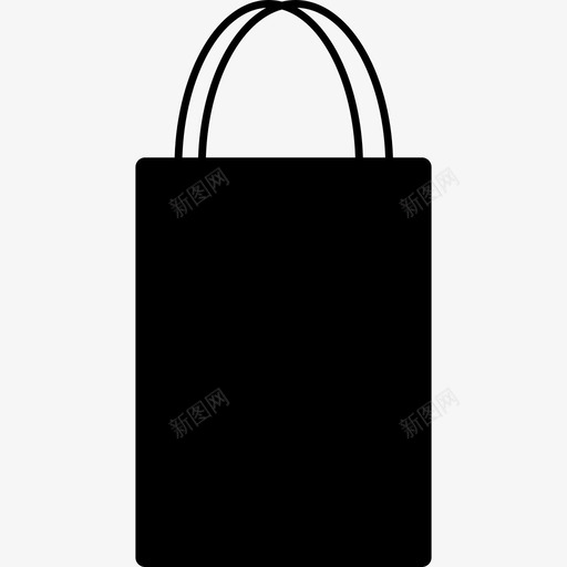 购物袋长方形高黑色轮廓带两个细把手商业购物商店图标svg_新图网 https://ixintu.com 商业 购物商店 购物袋长方形高黑色轮廓带两个细把手