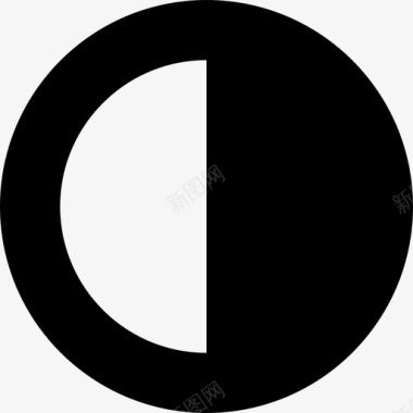 对比界面圆形符号半黑半白酷图标图标