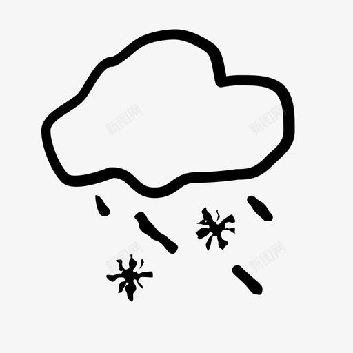 雪和雨冬天天气状况图标svg_新图网 https://ixintu.com wx 云 冬天 天气状况 季节 温度 皱缩的天气 降水量 雪和雨
