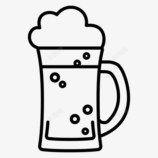 啤酒品脱马克杯图标svg_新图网 https://ixintu.com 咖啡厅 品脱 啤酒 气泡 泡沫 酒吧 酒类 饮料 马克杯