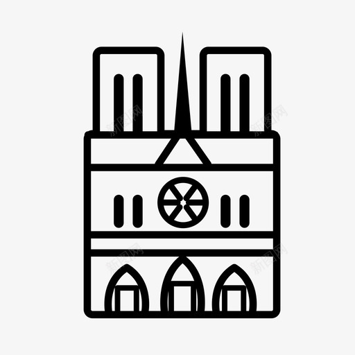 巴黎圣母院图标svg_新图网 https://ixintu.com 巴黎圣母院