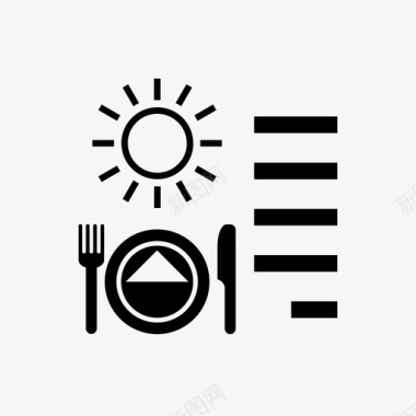 午餐菜单沙拉肉图标图标