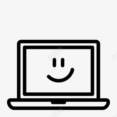 快乐笑脸笔记本成功个人电脑图标图标