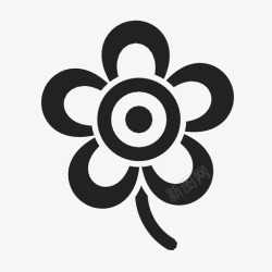 三色小雏菊花乳牙雏菊图标高清图片