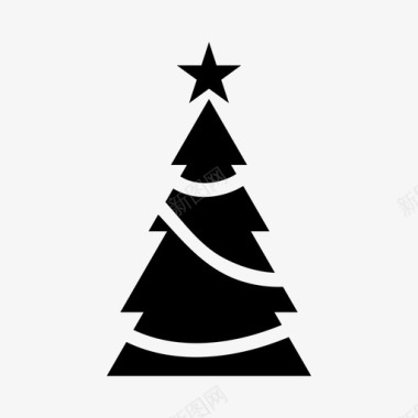 圣诞树金箔星星图标图标