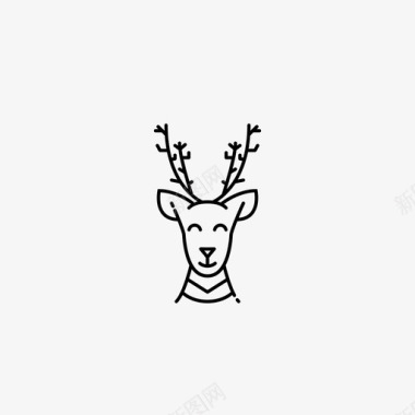 驯鹿鹿角圣诞节图标图标
