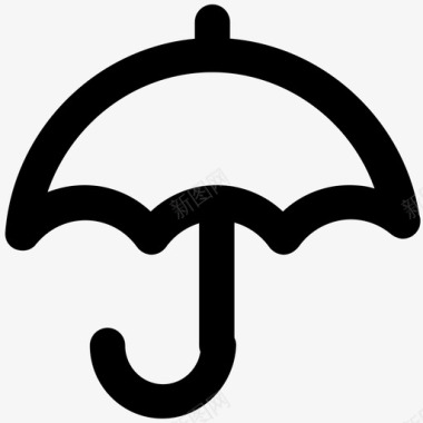 雨伞物流配送加粗线图标图标