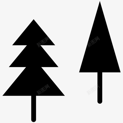 树木松树自然图标svg_新图网 https://ixintu.com 冷杉树 圣诞树 常绿树 松树 柏树 树木 森林 植物 自然 自然冷矢量图标