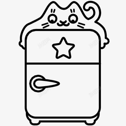 冰箱猫加菲猫饥饿猫图标svg_新图网 https://ixintu.com 冰箱 冰箱猫 加菲猫 商店 最爱 猫 猫咪 猫商业 食物 食物斑猫 饥饿猫