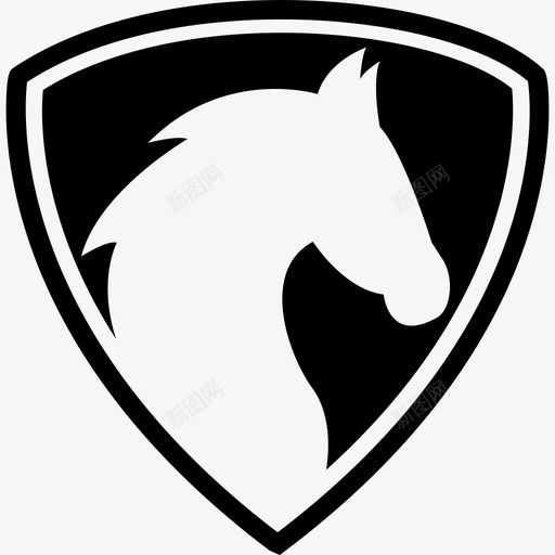 盾牌中的马头动物马2图标svg_新图网 https://ixintu.com 动物 盾牌中的马头 马2