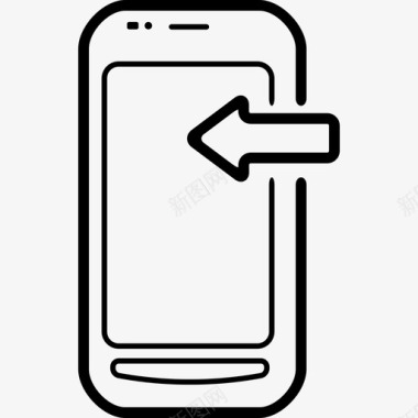 手机上有一个箭头指向左边工具和用具手机图标图标