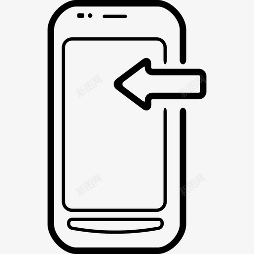 手机上有一个箭头指向左边工具和用具手机图标svg_新图网 https://ixintu.com 工具和用具 手机 手机上有一个箭头指向左边