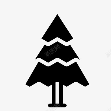 松树圣诞老人植物图标图标